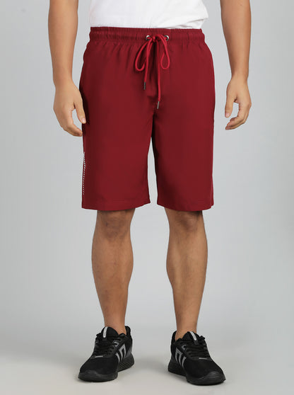 Maroon Solid Slim Fit Shorts | Jade Play