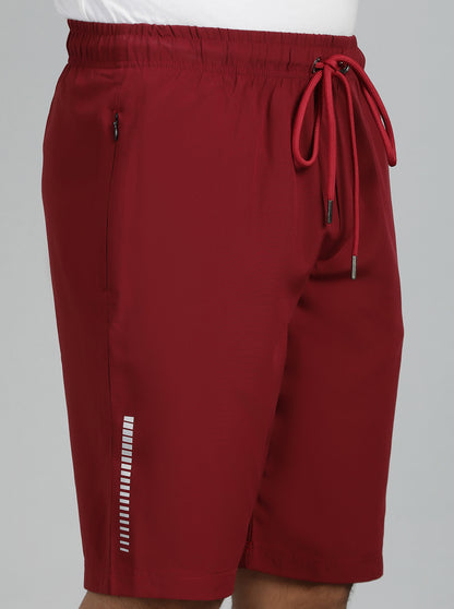 Maroon Solid Slim Fit Shorts | Jade Play