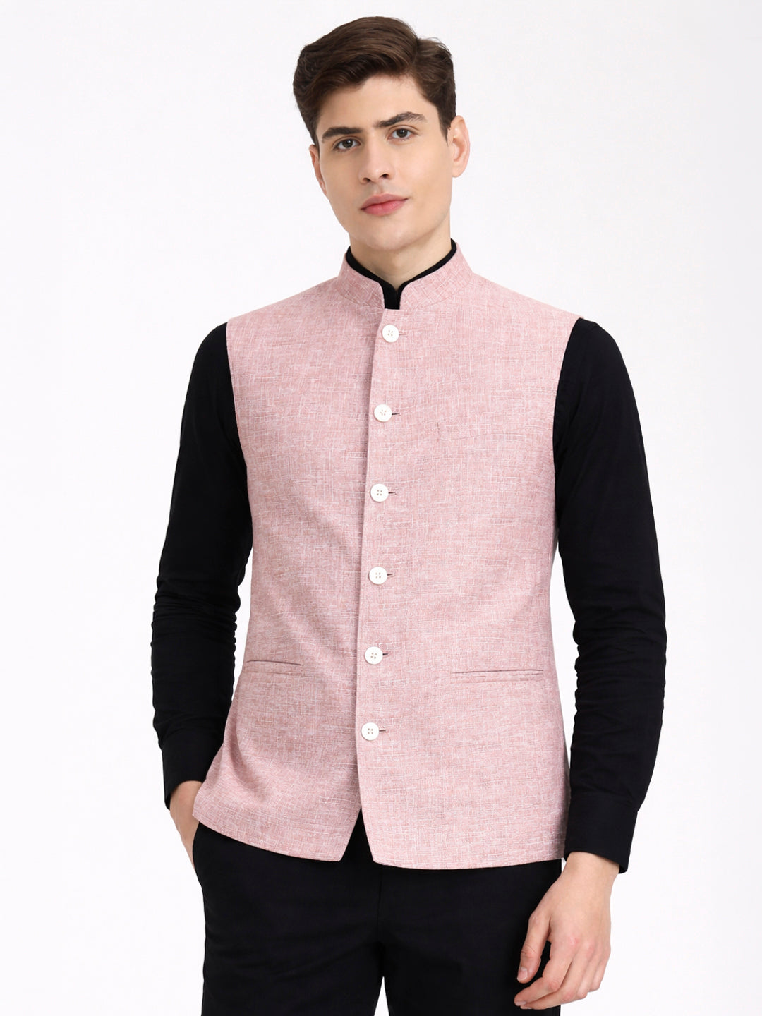 Carrot Pink Solid  Modi Jacket | JadeBlue
