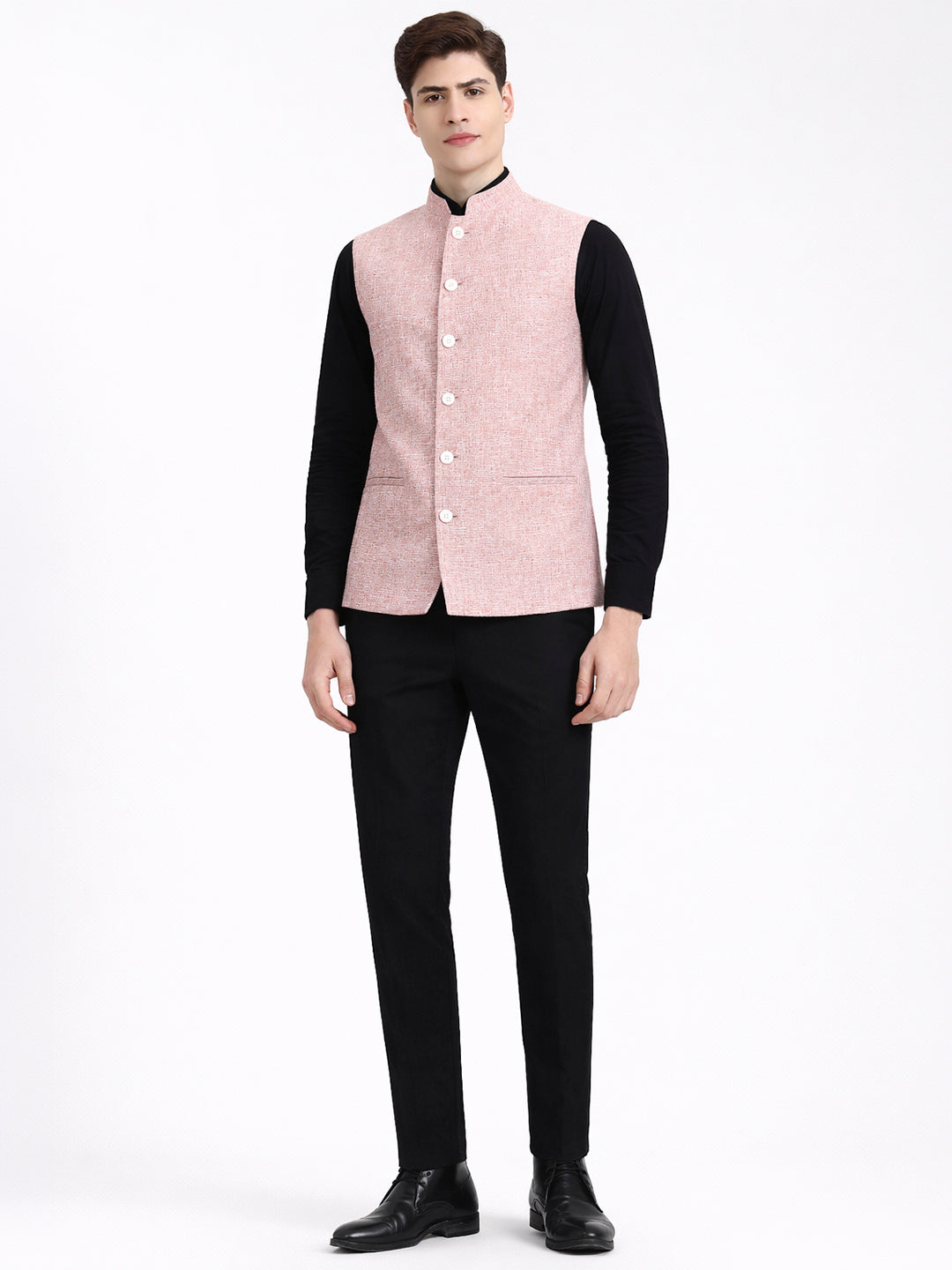 Carrot Pink Solid  Modi Jacket | JadeBlue