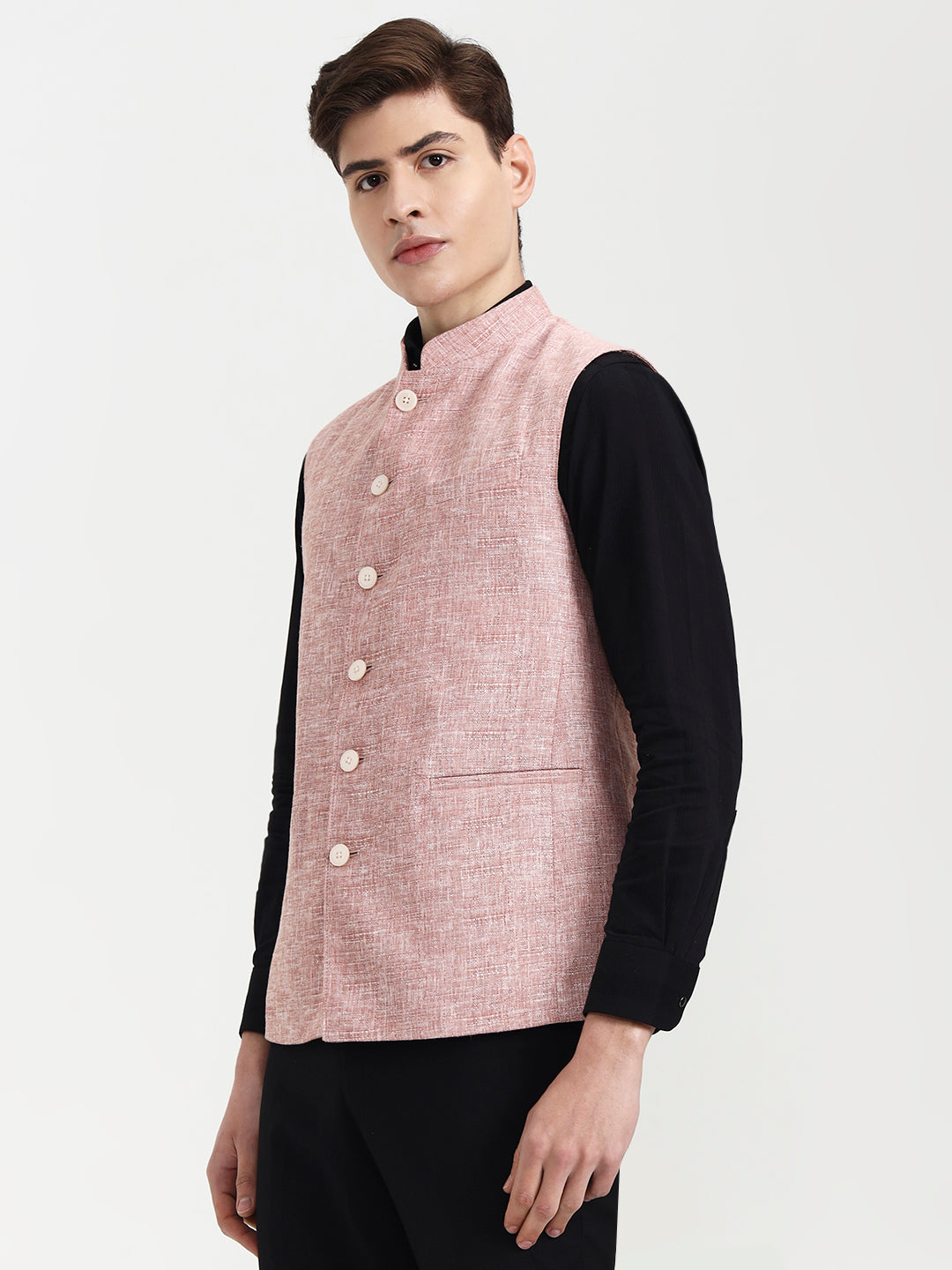 Carrot Pink Solid  Modi Jacket | JadeBlue