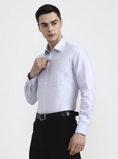 Light Grey Solid Regular Fit Formal Shirt | JadeBlue