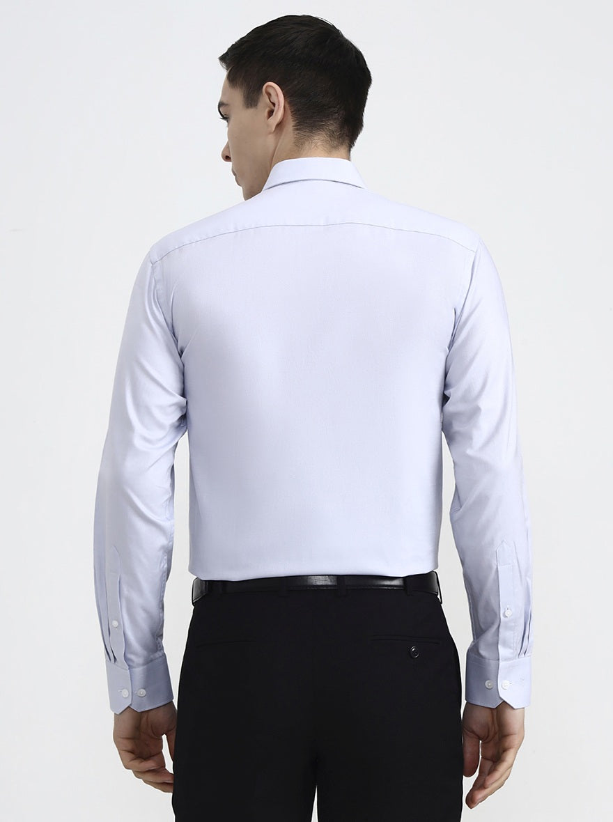 Light Grey Solid Regular Fit Formal Shirt | JadeBlue