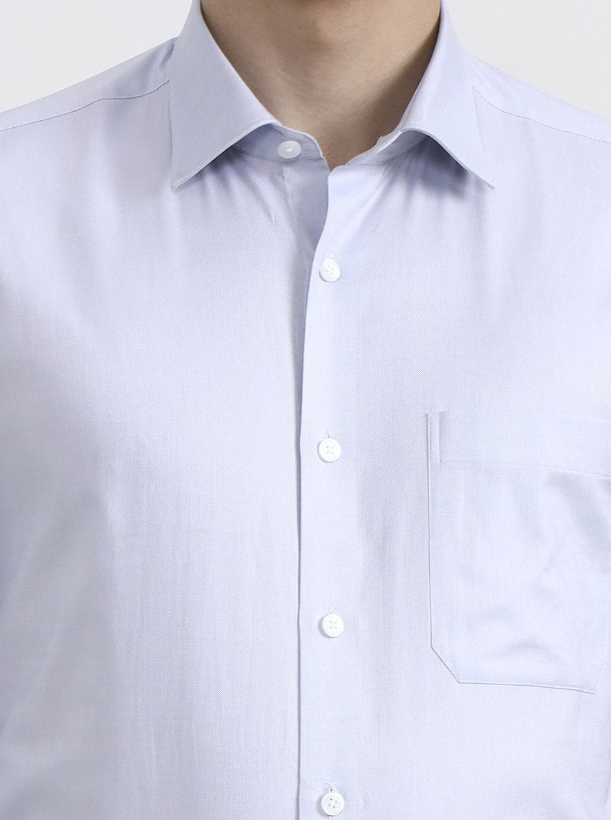 Light Grey Solid Regular Fit Formal Shirt | JadeBlue