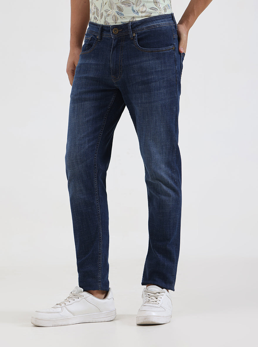 Ink Blue Washed Slim Fit Jeans | JadeBlue