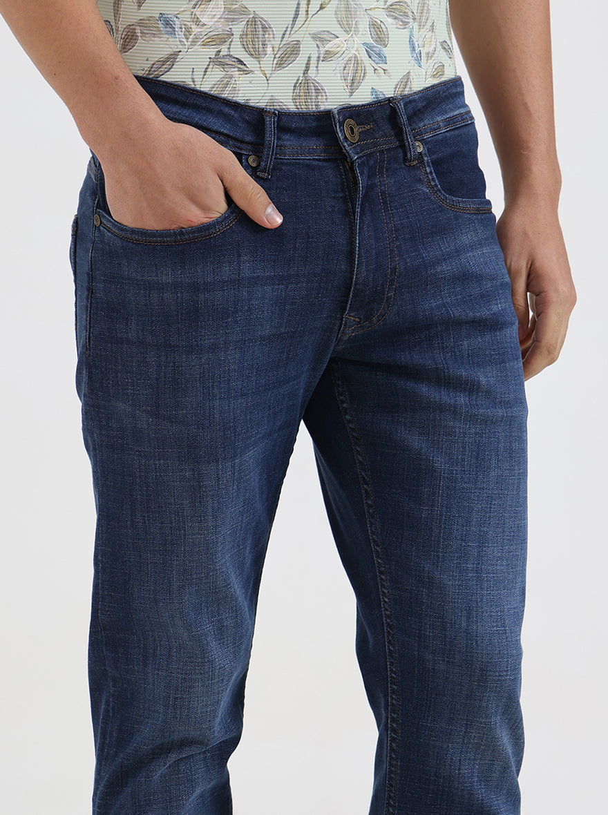 Ink Blue Washed Slim Fit Jeans | JadeBlue