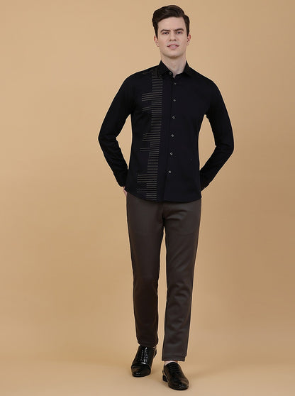 Brown Solid Slim Fit Club Wear Trouser | JB Studio