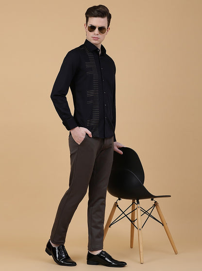 Brown Solid Slim Fit Club Wear Trouser | JB Studio
