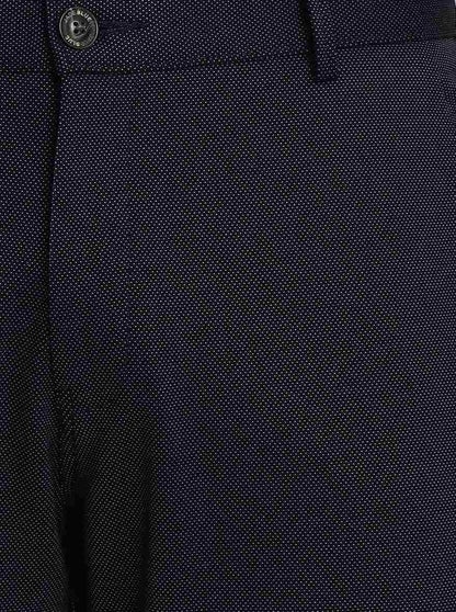 Navy Blue Solid Slim Fit Club Wear Trouser | JB Studio