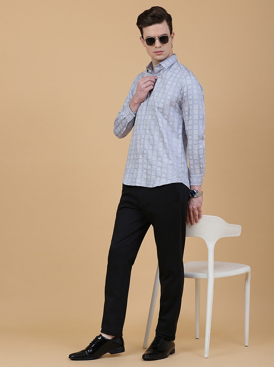 Black Solid Slim Fit Club Wear Trouser | JB Studio