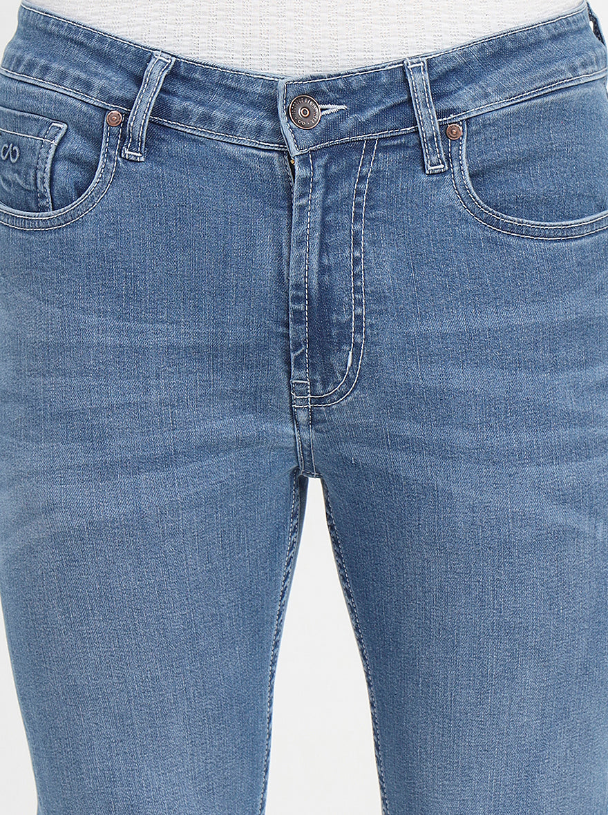 Light Blue Washed Rider Fit Jeans | JadeBlue