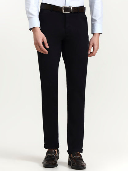 Black Solid Slim Fit Club Wear Trouser | Wyre