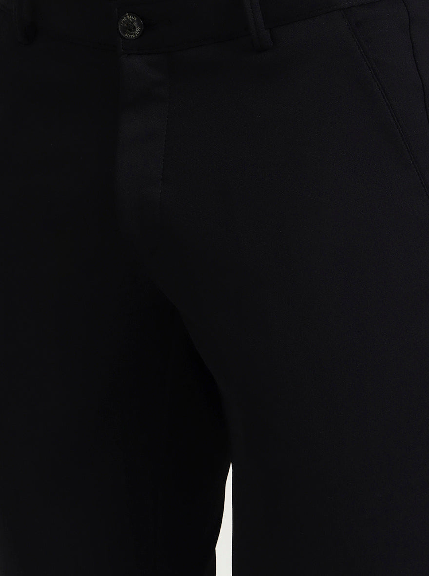 Black Solid Slim Fit Club Wear Trouser | Wyre