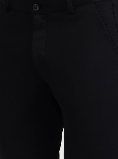 Black Solid Slim Fit Club Wear Trouser | Wyre