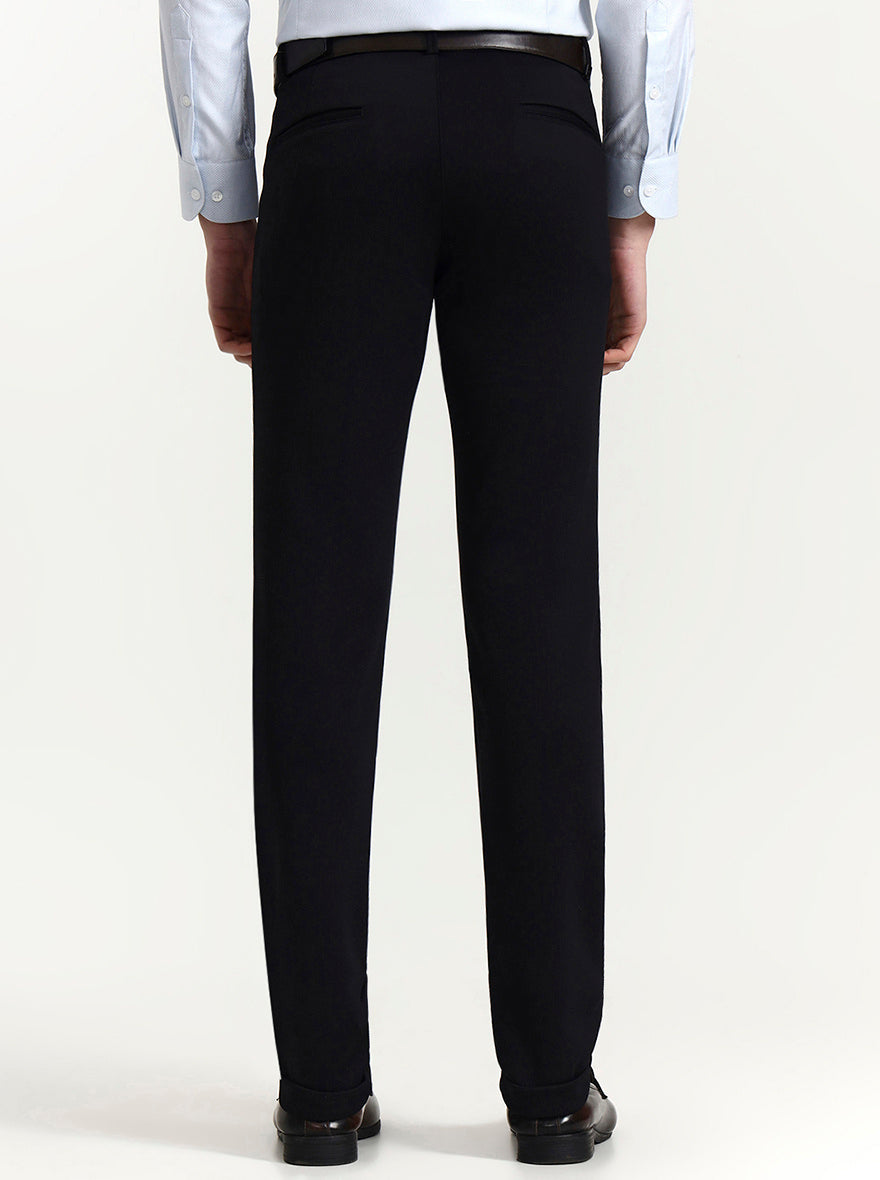 Black Solid Slim Fit Club Wear Trouser | Wyre