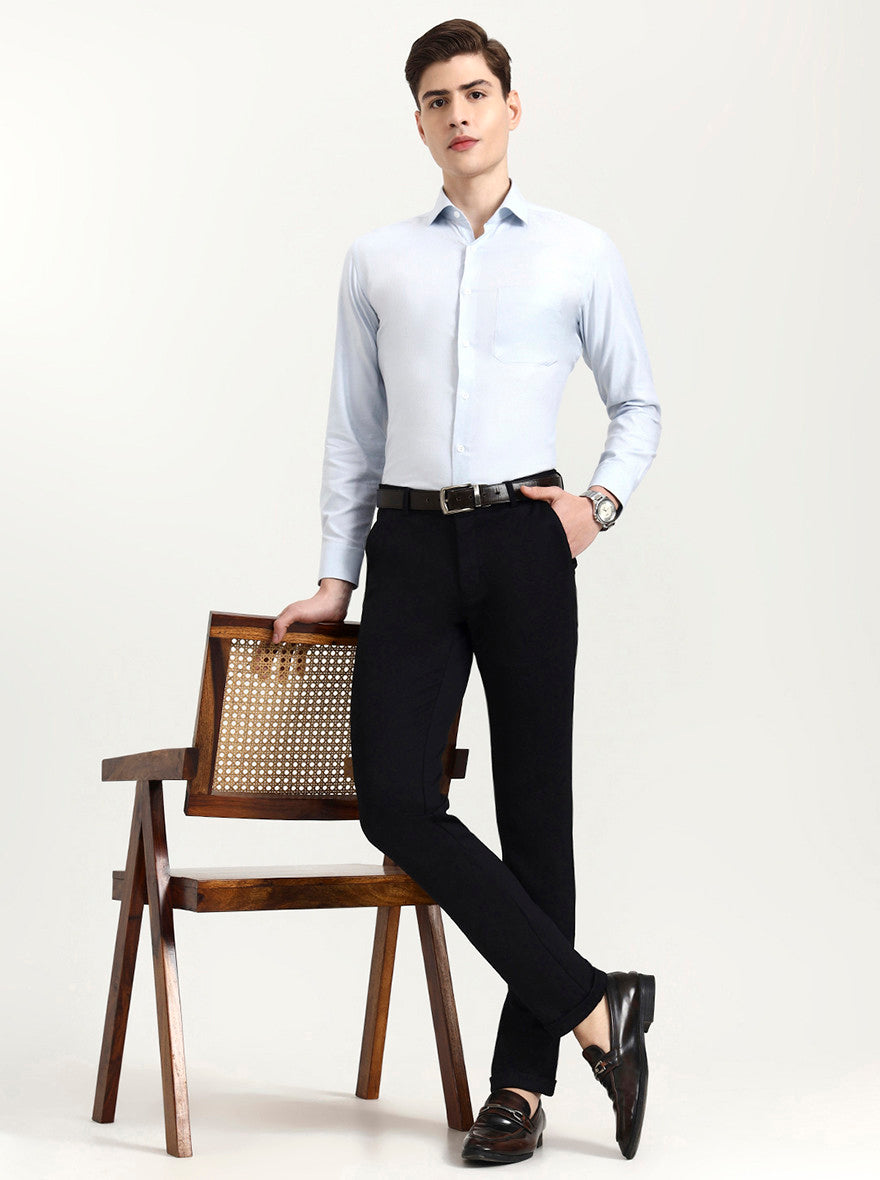 Black Solid Slim Fit Club Wear Trouser | Wyre