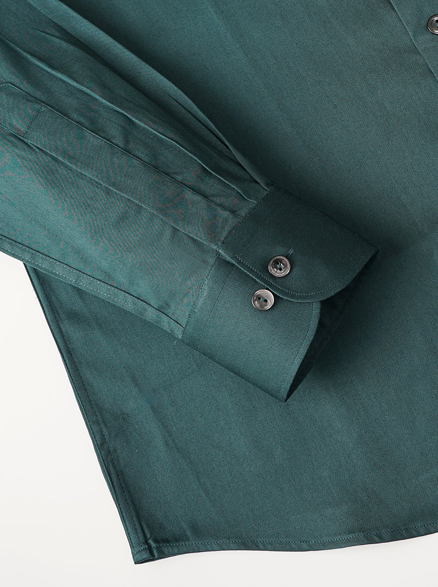 Green Solid Slim Fit Party Wear Shirt | Wyre