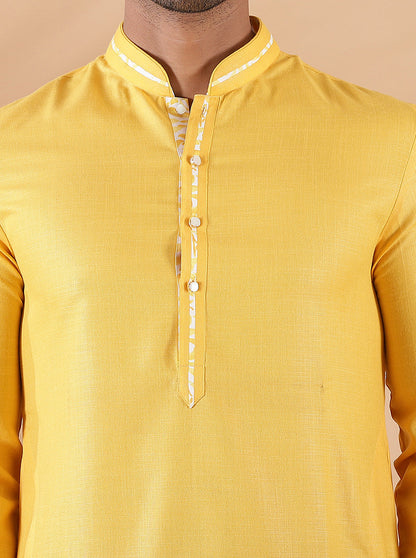 Yellow Solid Kurta | The Kurta Company