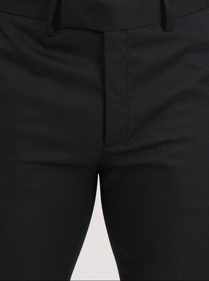 Black Solid Slim Fit Formal Trouser | Greenfibre