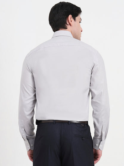 Light Grey Solid Regular Fit Formal Shirt | JadeBlue