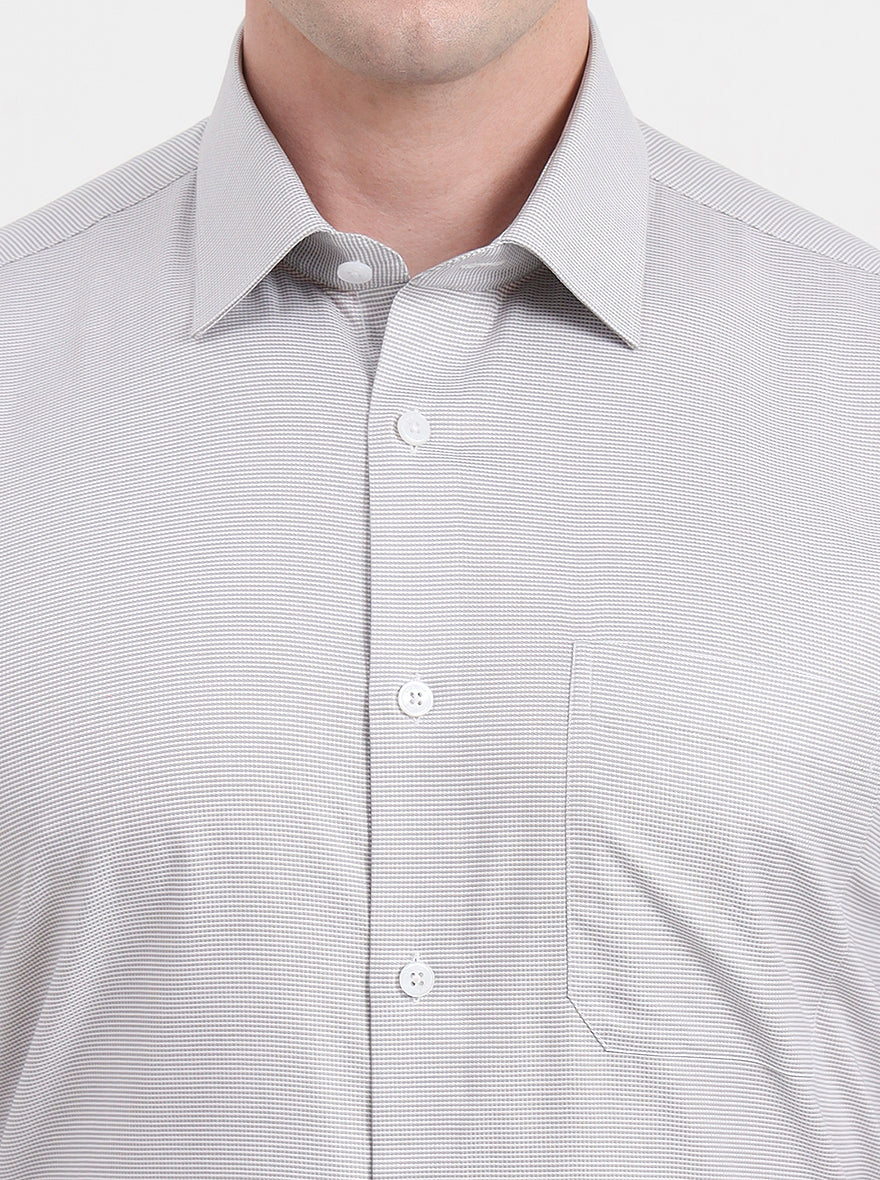 Light Grey Solid Regular Fit Formal Shirt | JadeBlue