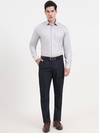 Light Grey Solid Regular Fit Formal Shirt | JadeBlue