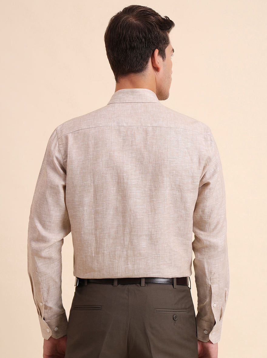 Natural Solid Regular Fit Formal Shirt | JadeBlue