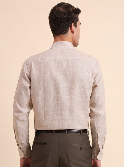 Natural Solid Regular Fit Formal Shirt | JadeBlue
