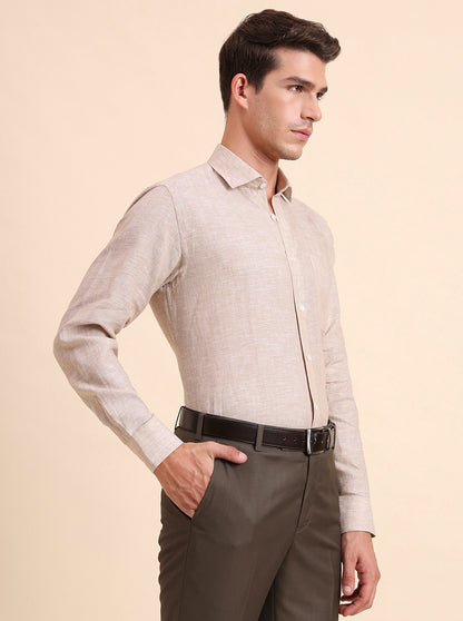 Natural Solid Regular Fit Formal Shirt | JadeBlue