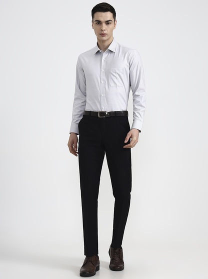 White & Brown Checked Regular Fit Formal Shirt | JadeBlue