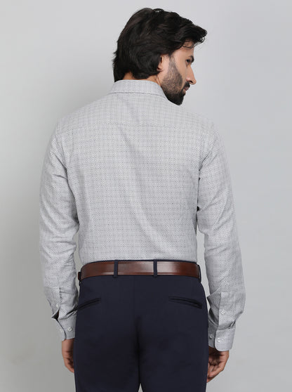 Black Printed Slim Fit Formal Shirt | JadeBlue Youth