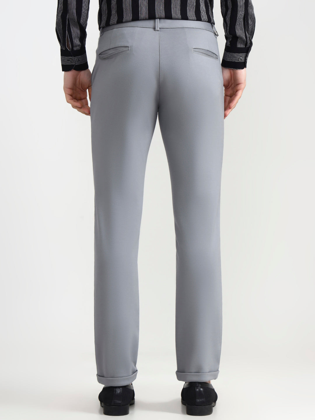 Cement Grey Solid Slim Fit Club Wear Trouser | Wyre