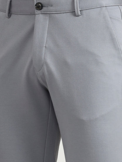 Cement Grey Solid Slim Fit Club Wear Trouser | Wyre