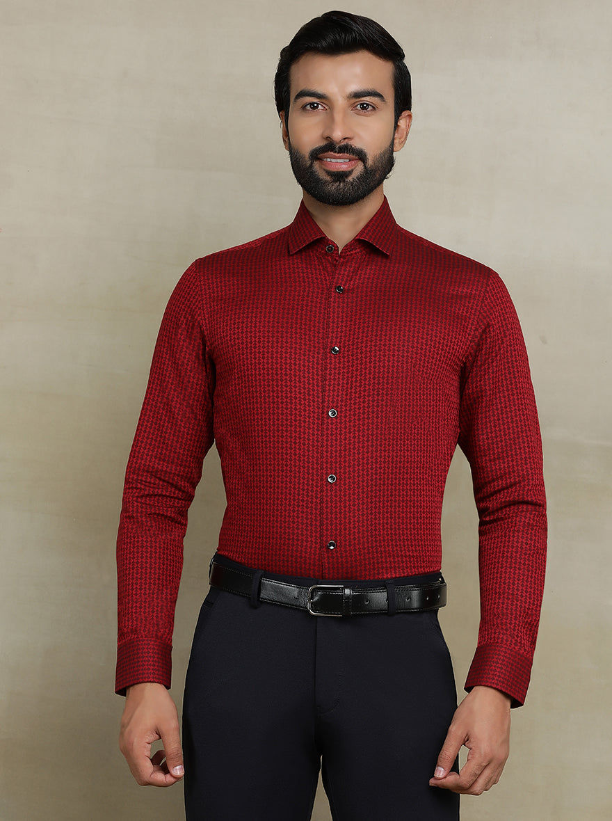 Red Printed Slim fit Party Wear Shirt | Wyre