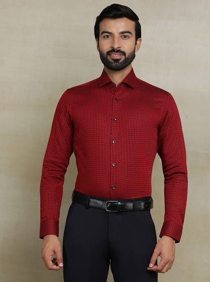 Red Printed Slim fit Party Wear Shirt | Wyre