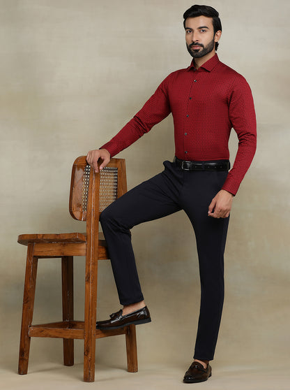 Red Printed Slim fit Party Wear Shirt | Wyre