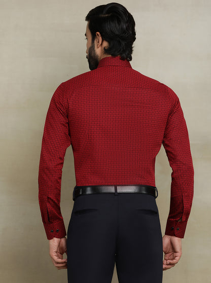 Red Printed Slim fit Party Wear Shirt | Wyre