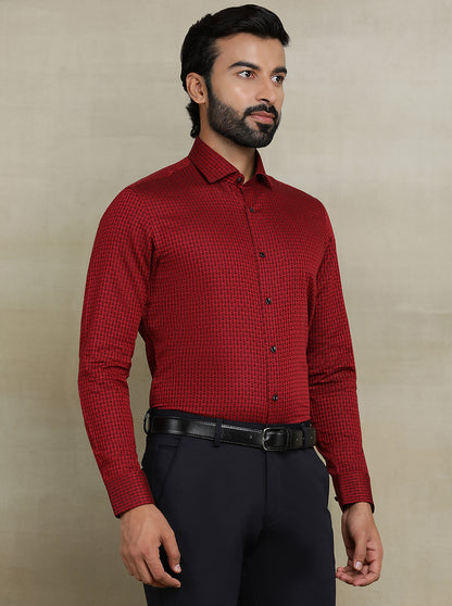 Red Printed Slim fit Party Wear Shirt | Wyre