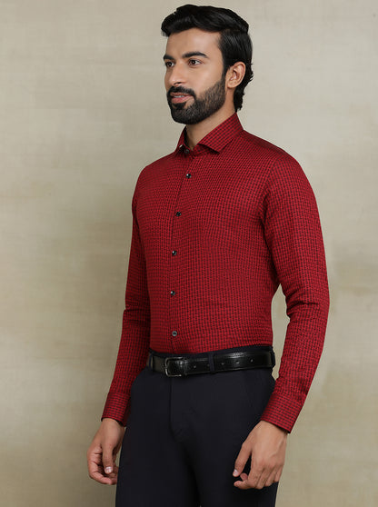 Red Printed Slim fit Party Wear Shirt | Wyre