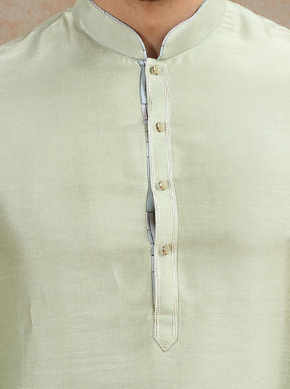 Pista Green Solid Kurta Pajama | JB X JB