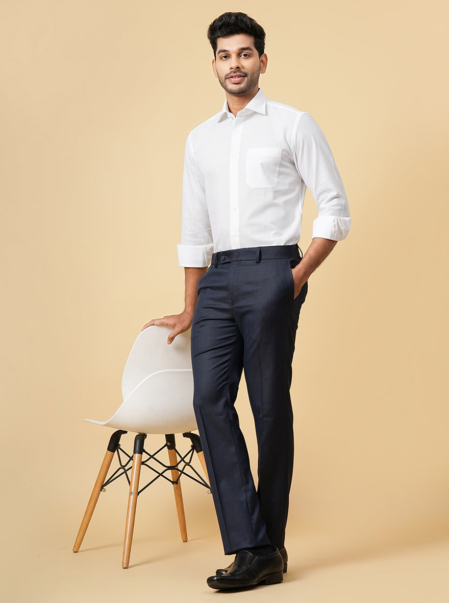 White Solid Slim Fit Formal Shirt | JadeBlue Super Luxe
