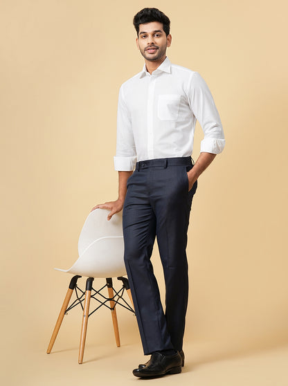 White Solid Slim Fit Formal Shirt | JadeBlue Super Luxe