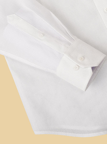 White Solid Slim Fit Formal Shirt | JadeBlue Super Luxe