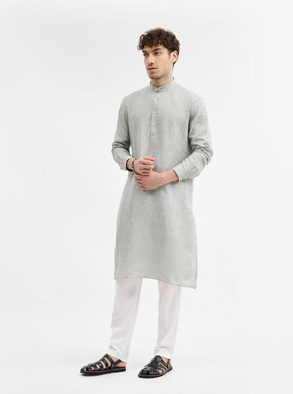 Green Solid Modi Kurta | JadeBlue