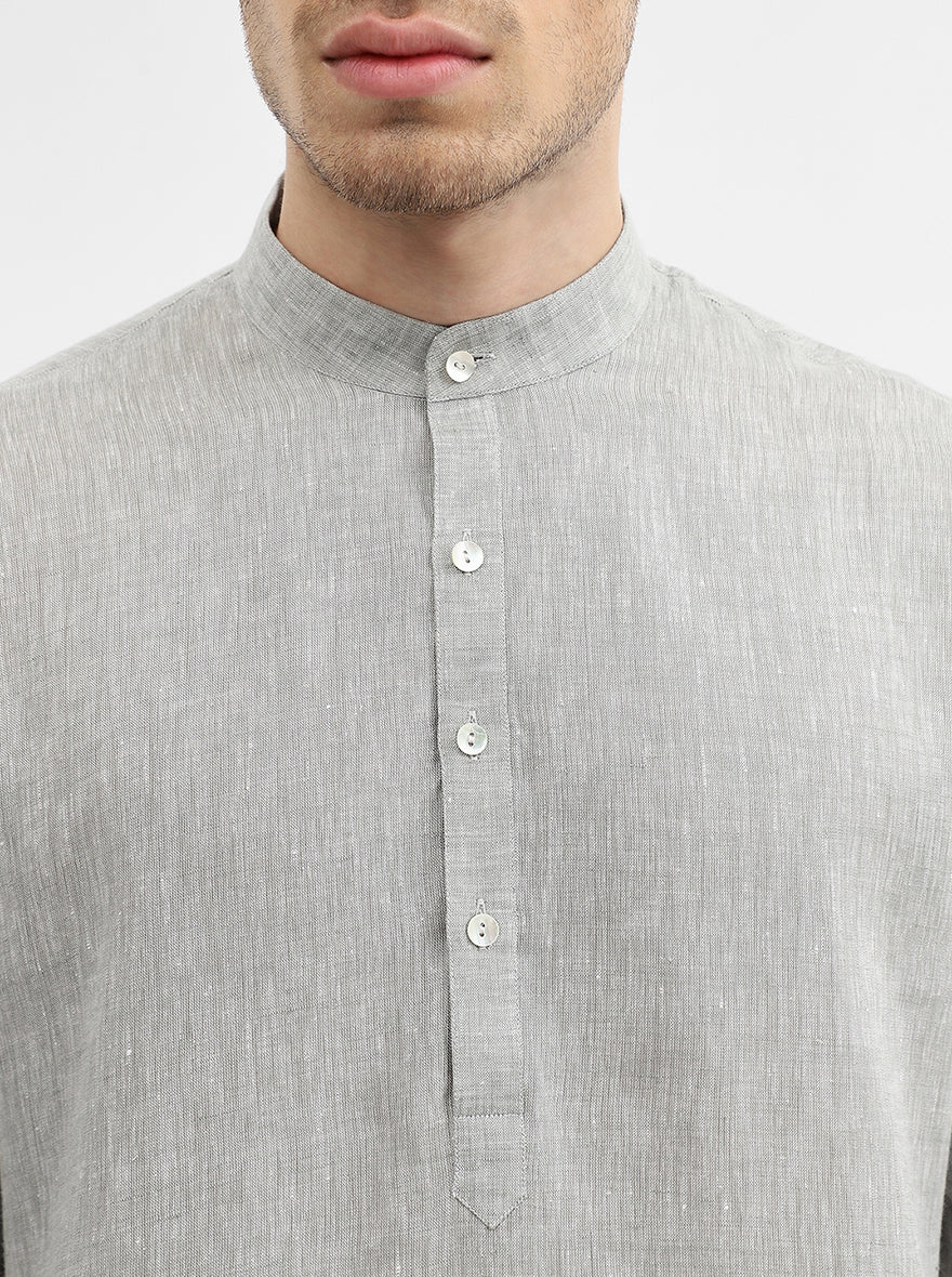 Green Solid Modi Kurta | JadeBlue