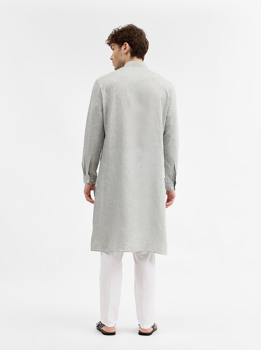 Green Solid Modi Kurta | JadeBlue
