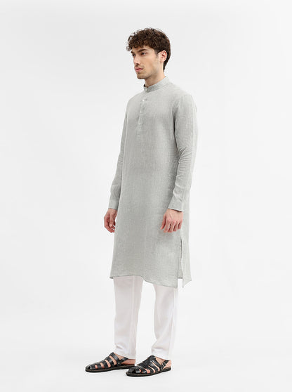 Green Solid Modi Kurta | JadeBlue