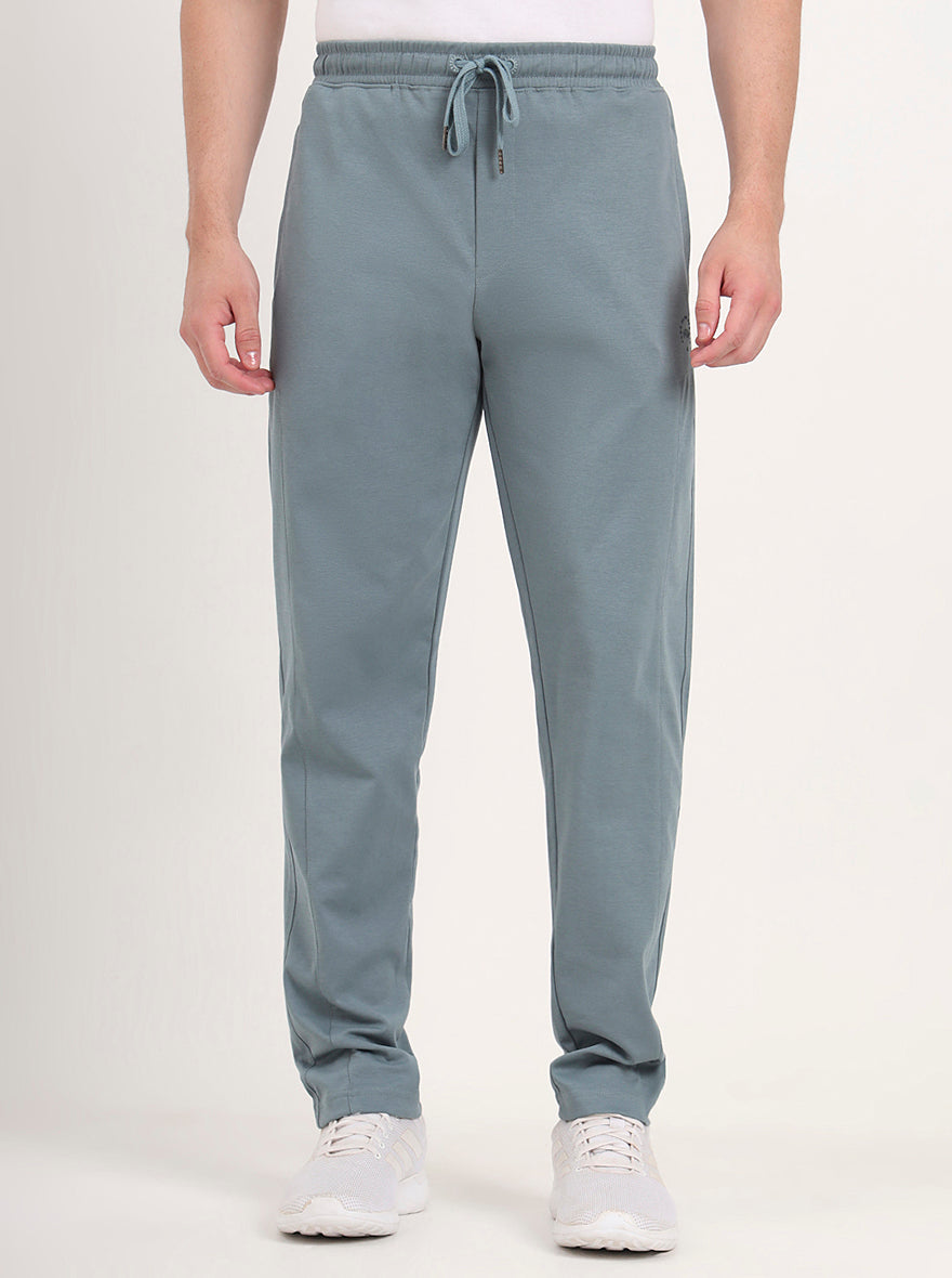 Fosty Green Solid Regular Fit Track Pant | JadeBlue