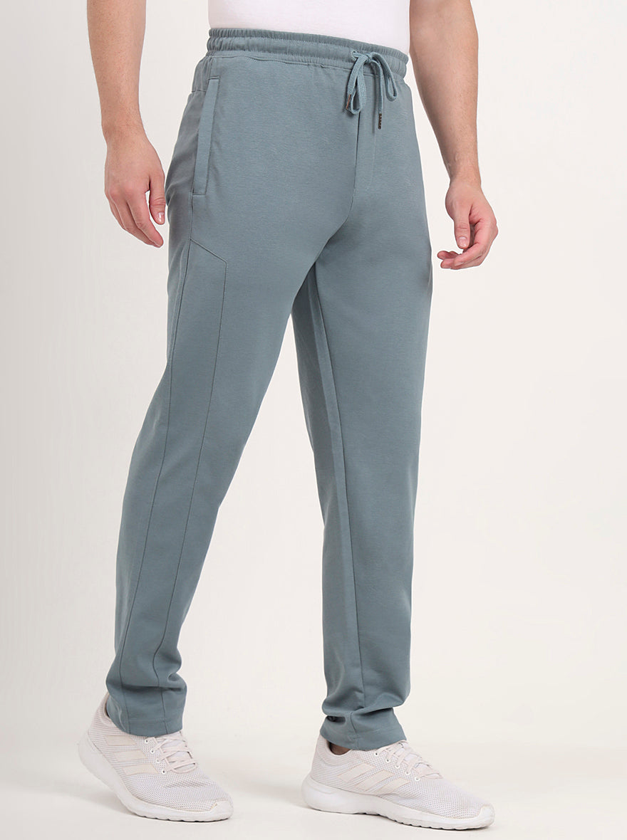 Fosty Green Solid Regular Fit Track Pant | JadeBlue