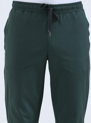 Bottle Green Solid Slim Fit Track Pant | JadeBlue